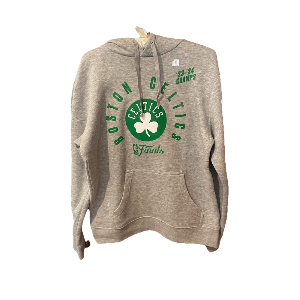 Fanatics Heather Gray Boston Celtics Hoodie- Adult Medium